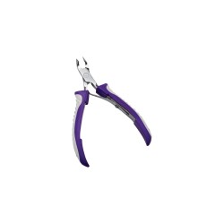 Professional Stainless Steel Cuticle Nipper with Purple Removable Rubber Grip Handle